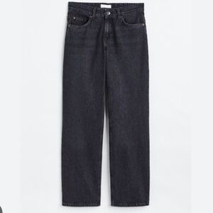 NWT - H&M Straight Mid-Rise Black Grey Jean - Size‎ 8